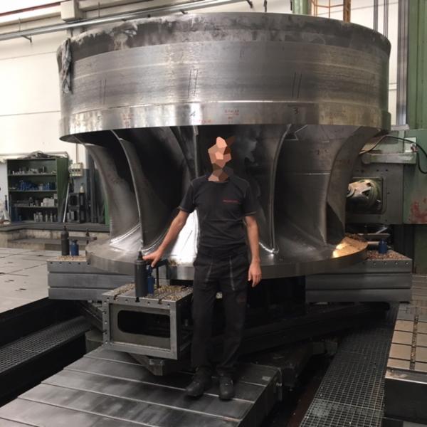 Lavorazione zona idraulica Francis